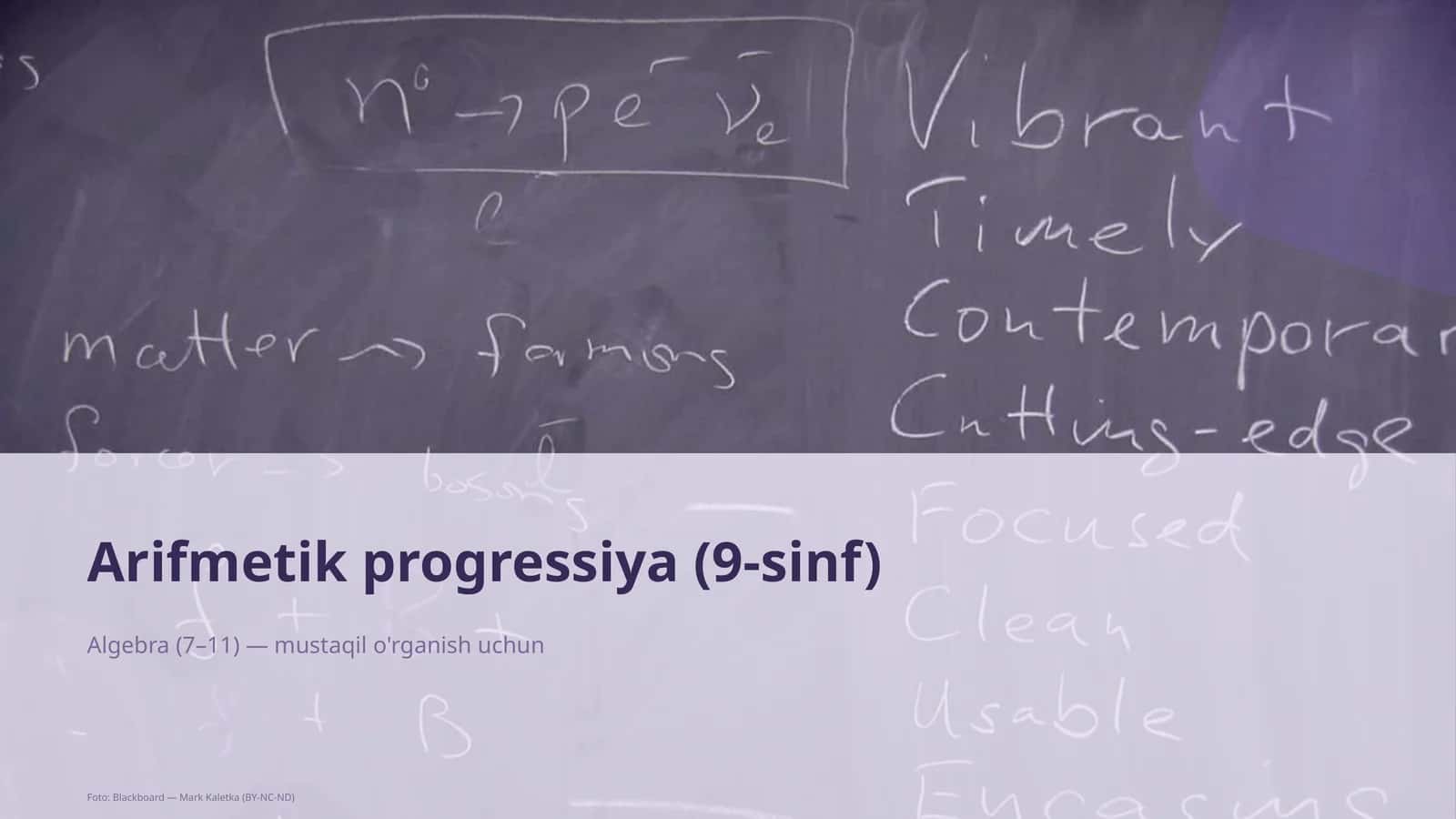 Arifmetik progressiya (9-sinf)