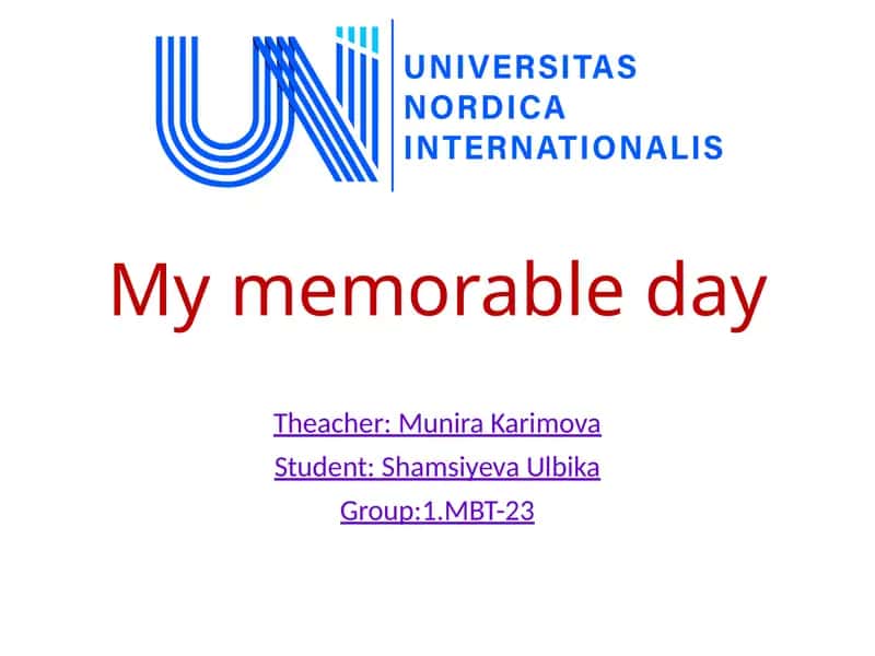 My memorable day