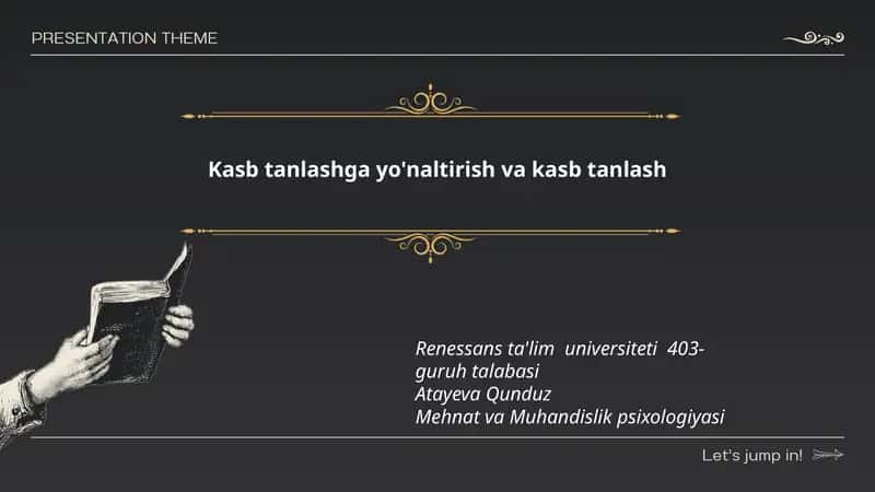 Kasb tanlashning psixologik asoslari