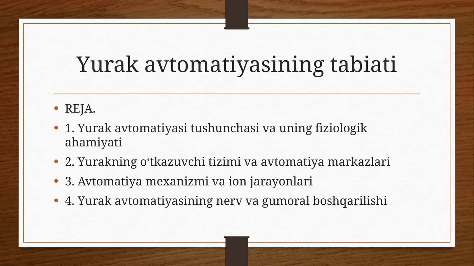 Yurakavtomatiyasining tabiati