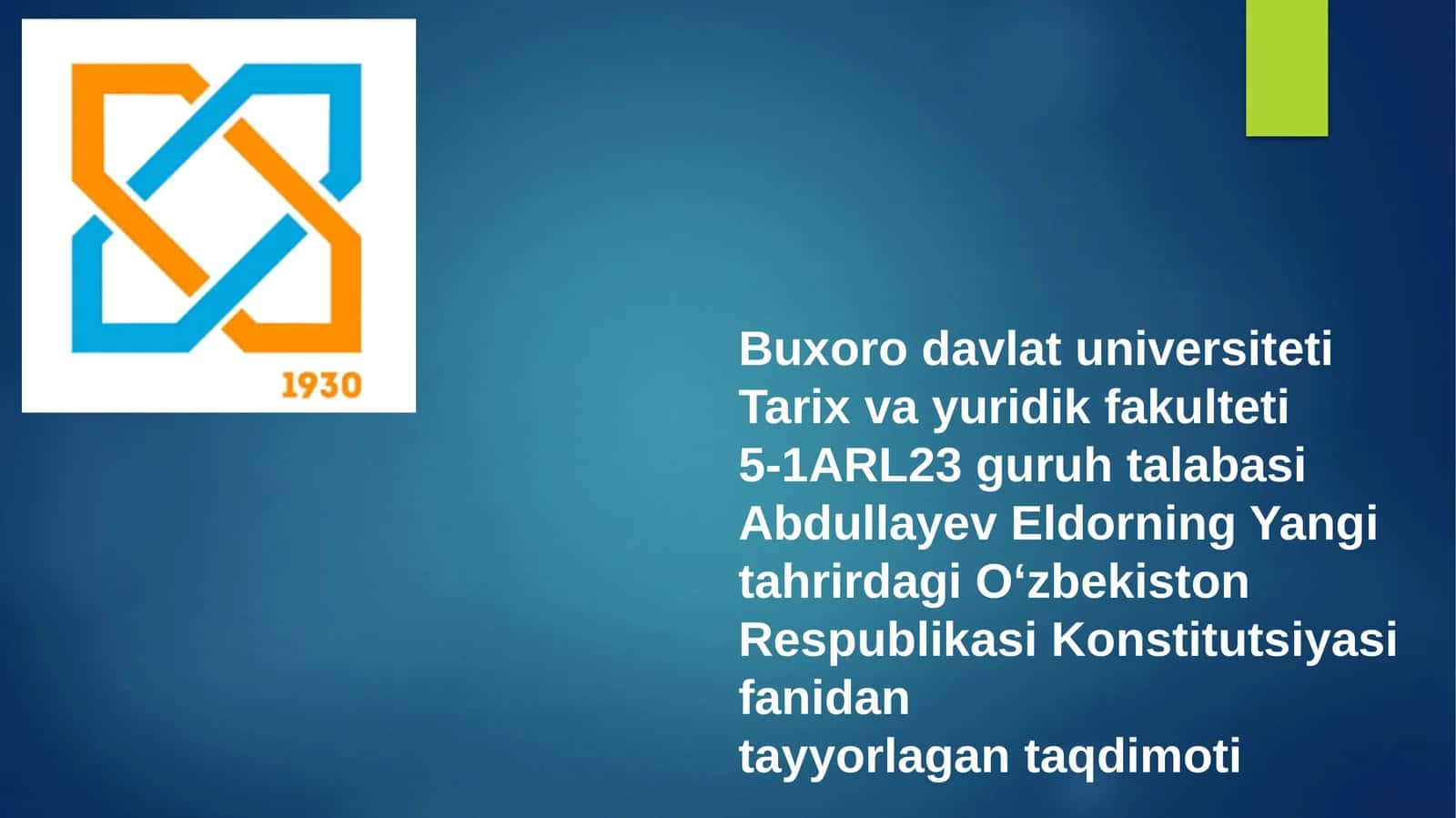 Yangi tahrirdagi Oʻzbekiston Respublikasi Konstitutsiyasi