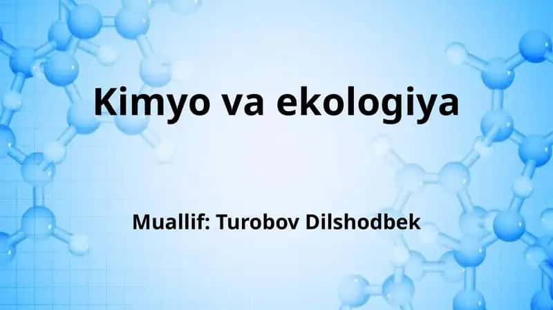 Kimyo va ekologiya