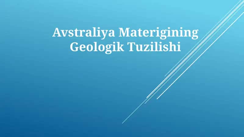 Avstraliya Materigining Geologik Tuzilishi