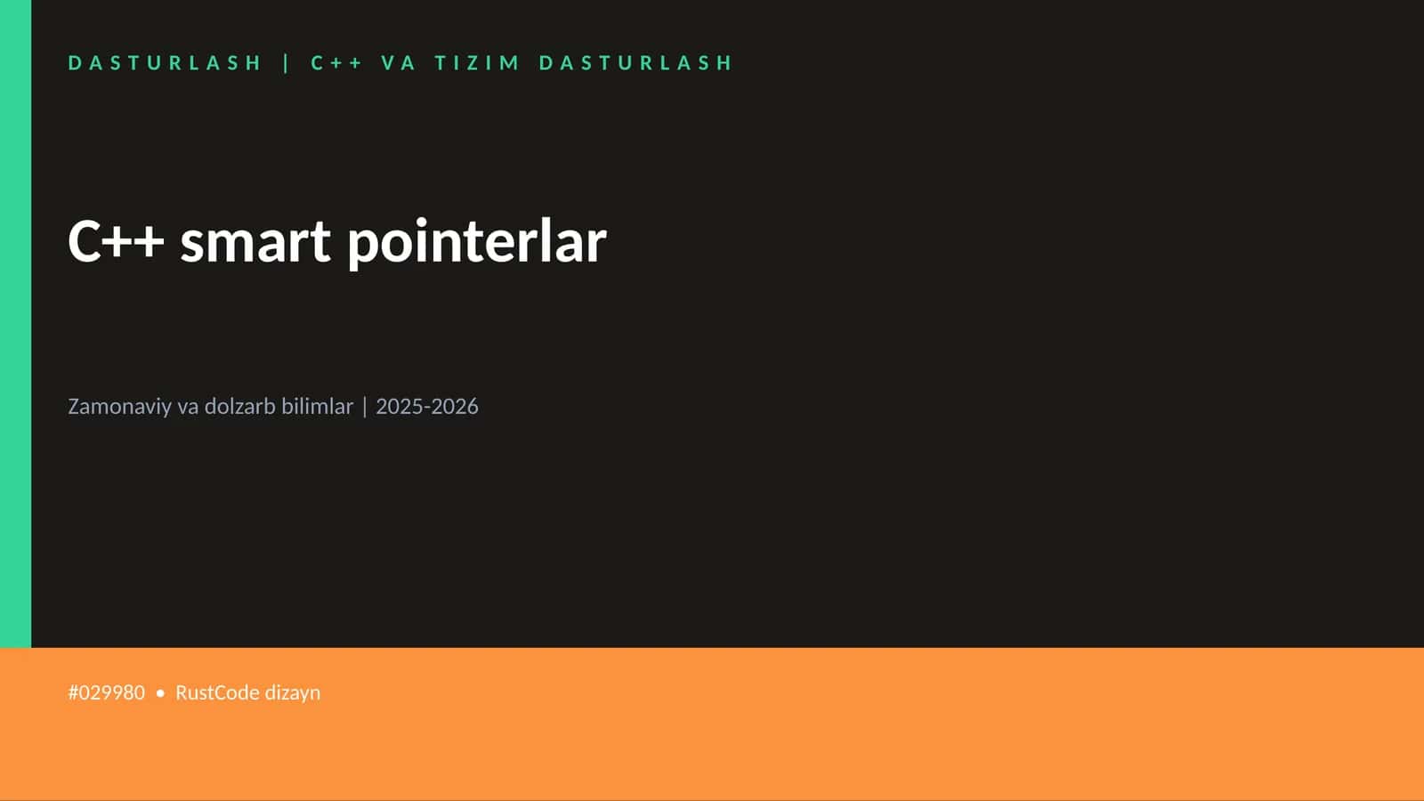 C++ VA TIZIM DASTURLASH