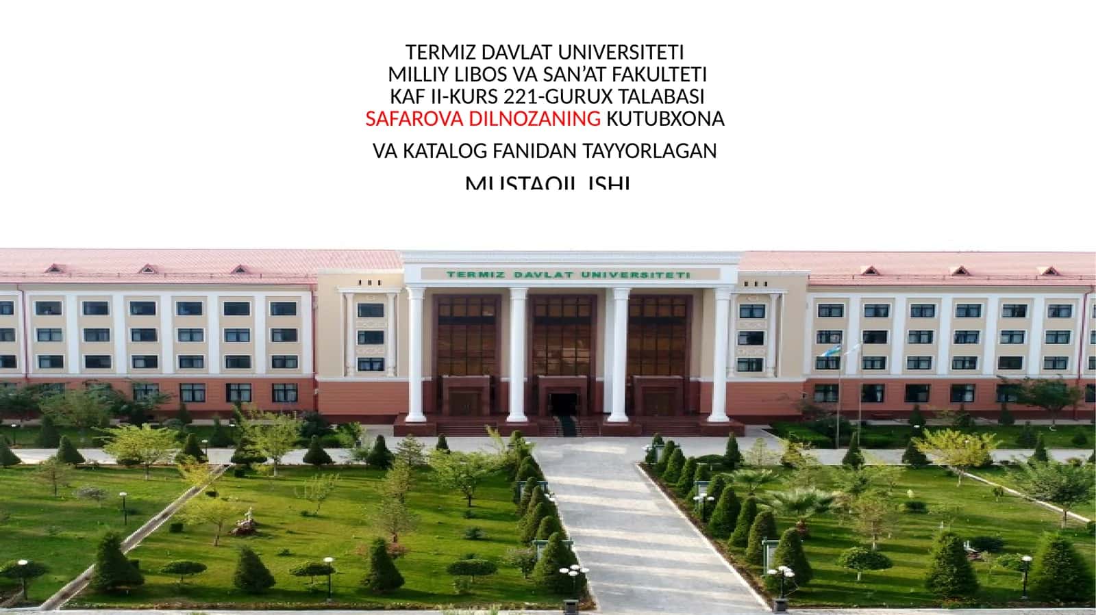 KUTUBXONALARDA KATALOGLARNI TUZISH USULLARI
