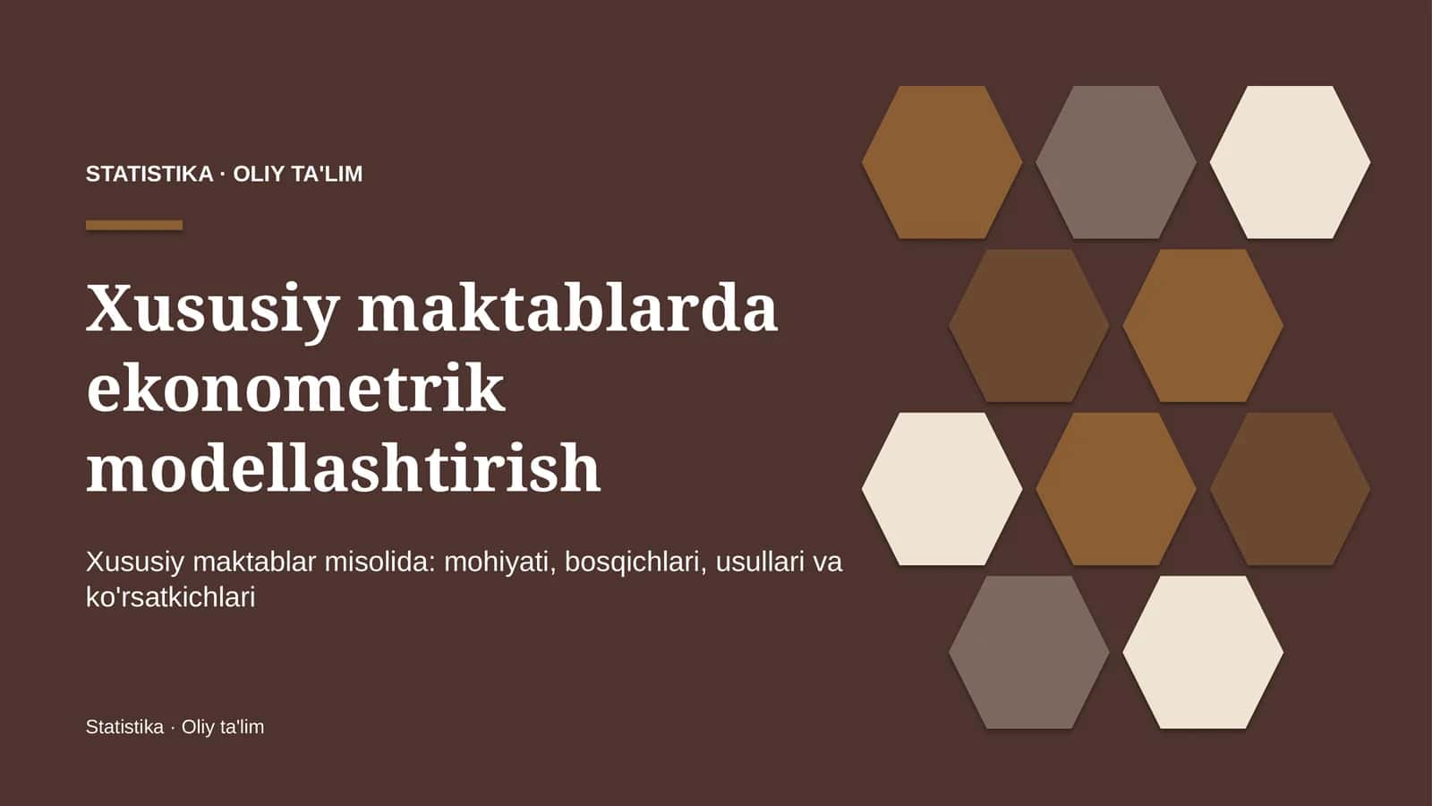Xususiy maktablarda ekonometrik modellashtirish