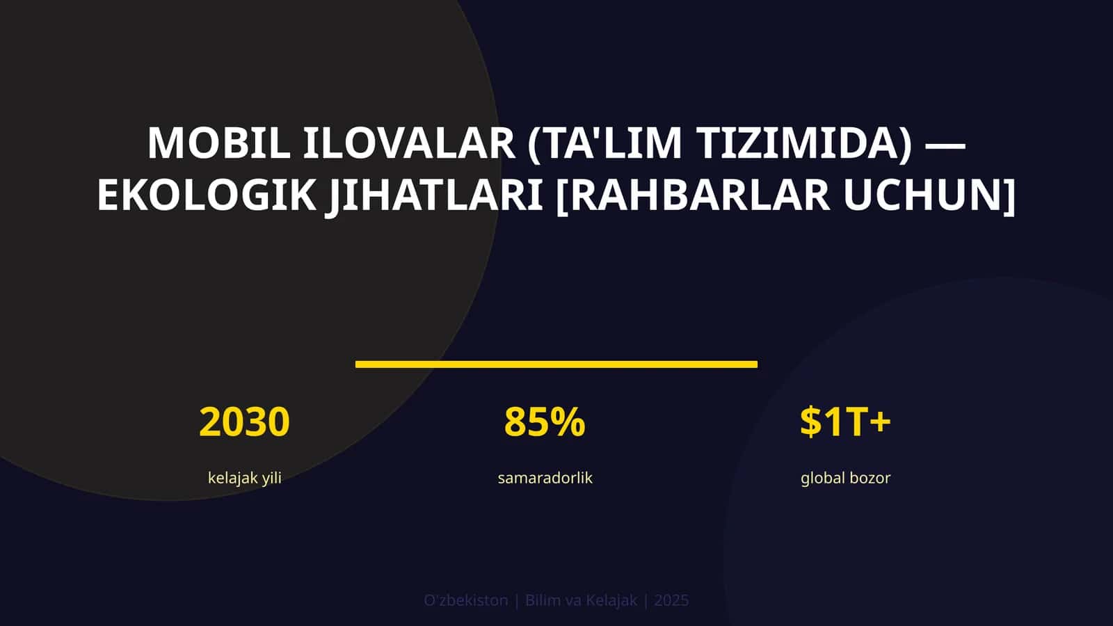 MOBIL ILOVALAR (TA'LIM TIZIMIDA) — EKOLOGIK JIHATLARI [RAHBARLAR UCHUN]