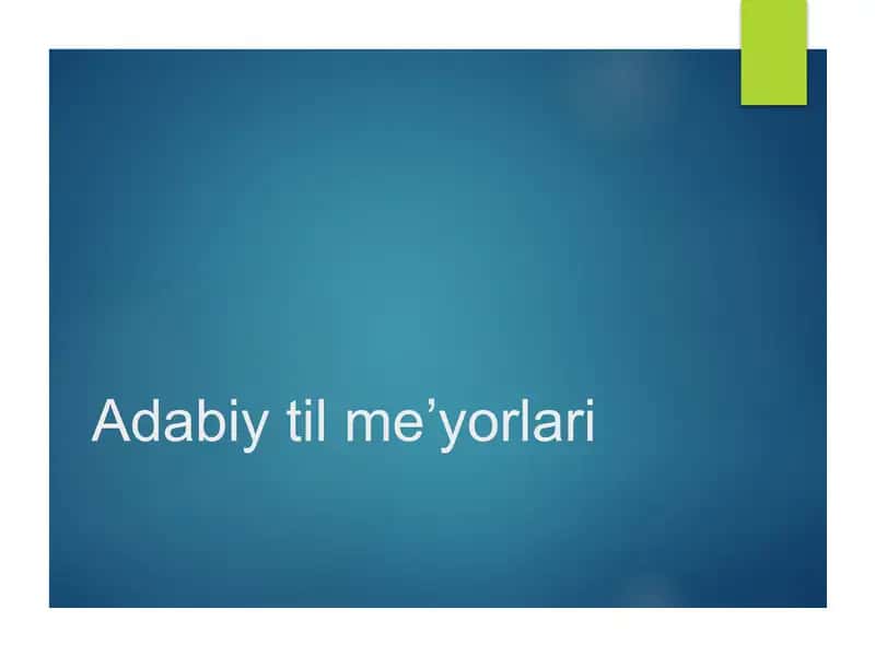 Adabiy til me'yorlari