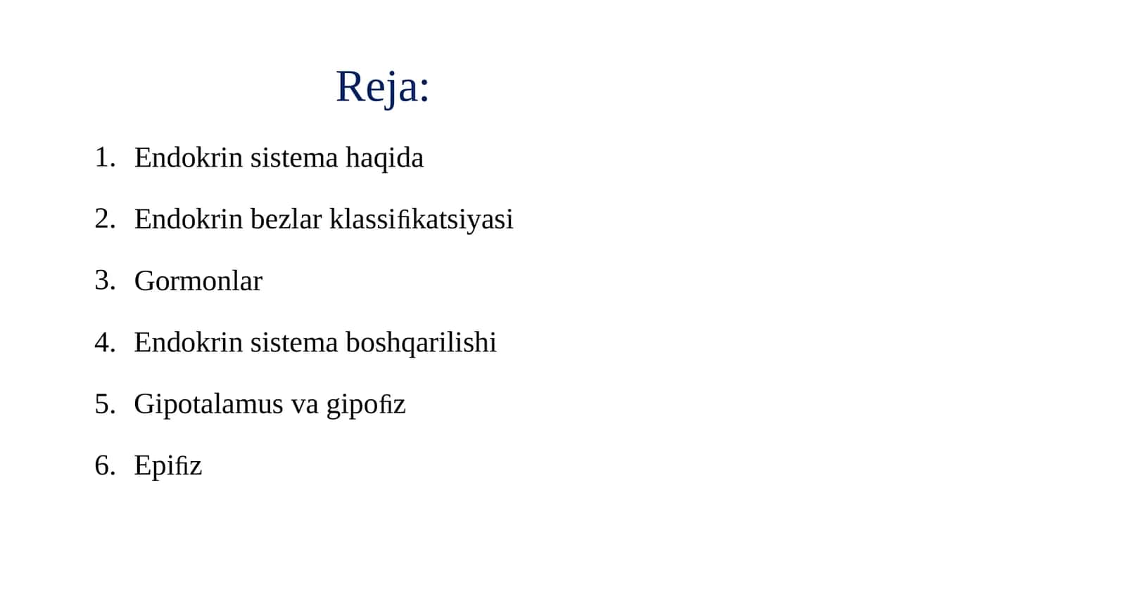 Endokrin sistema boshqarilishi