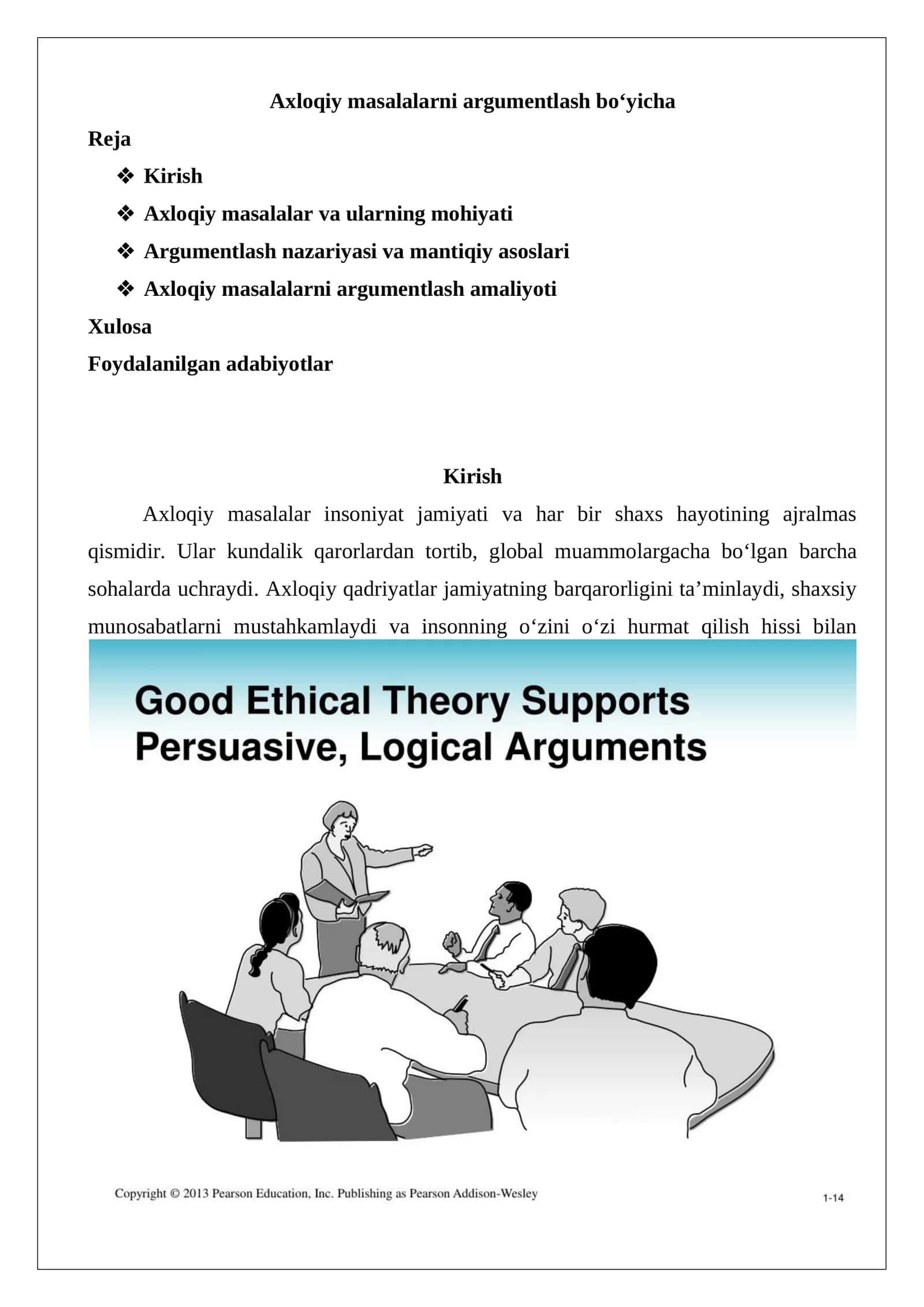 Axloqiy masalalarni argumentlash boʻyicha