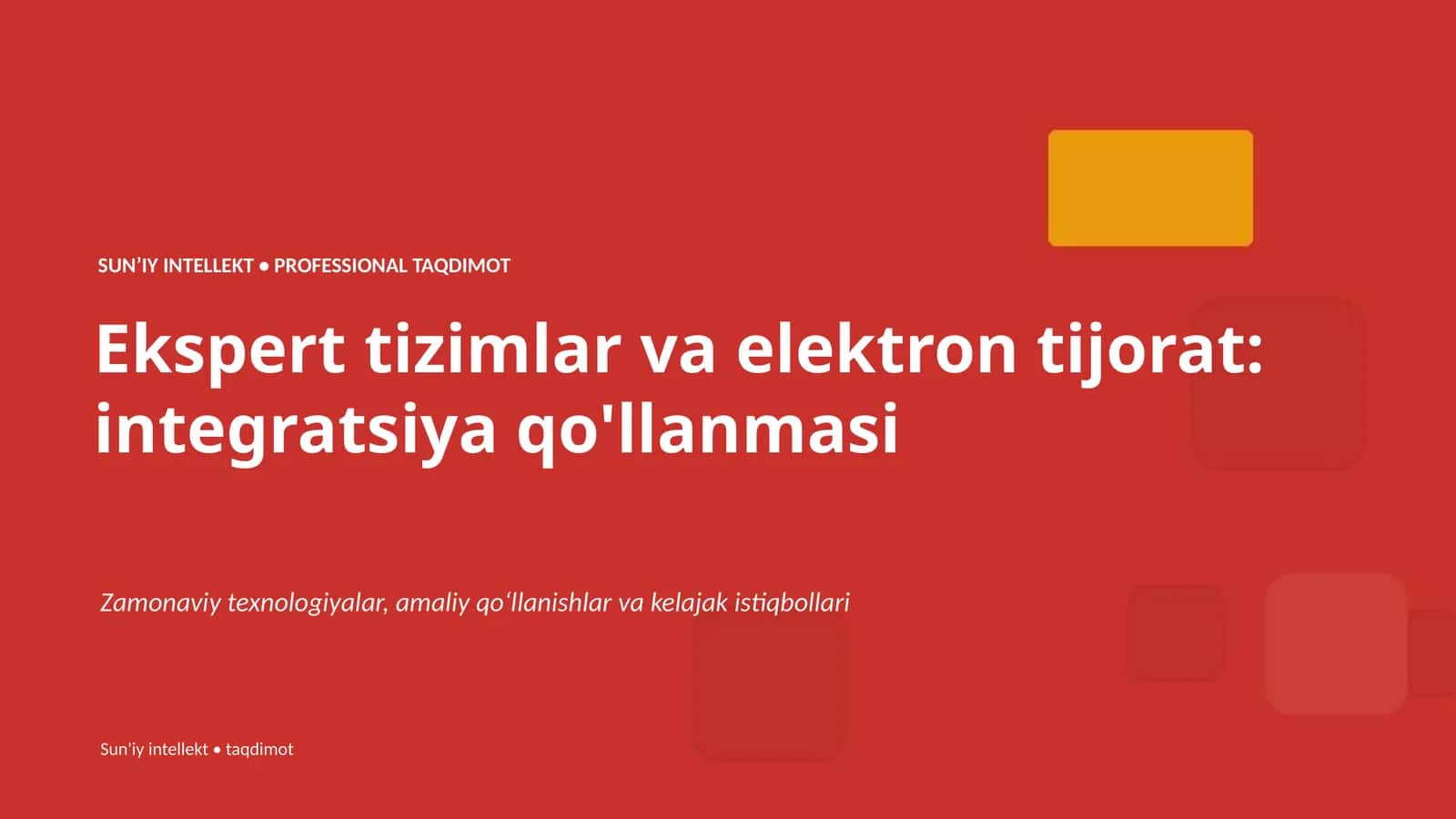 Ekspert tizimlar va elektron tijorat: integratsiya qo'llanmasi