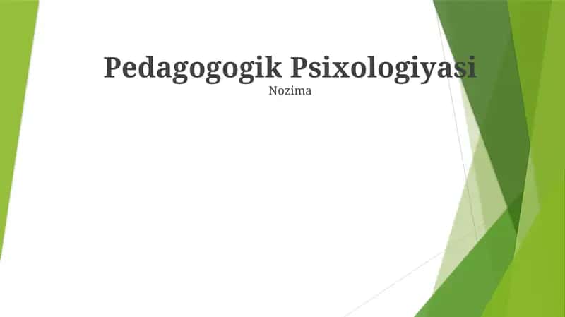 Pedagogogik Psixologiyasi