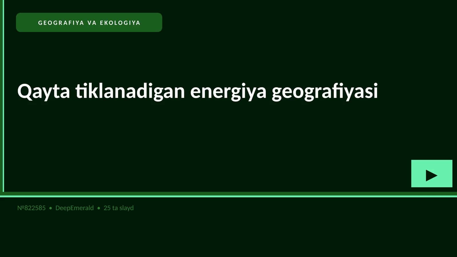 Qayta tiklanadigan energiya geografiyasi