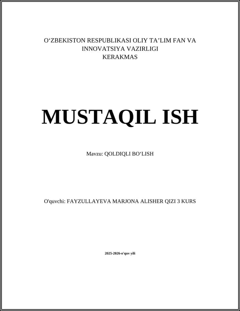 Qoldiqli bo‘lish