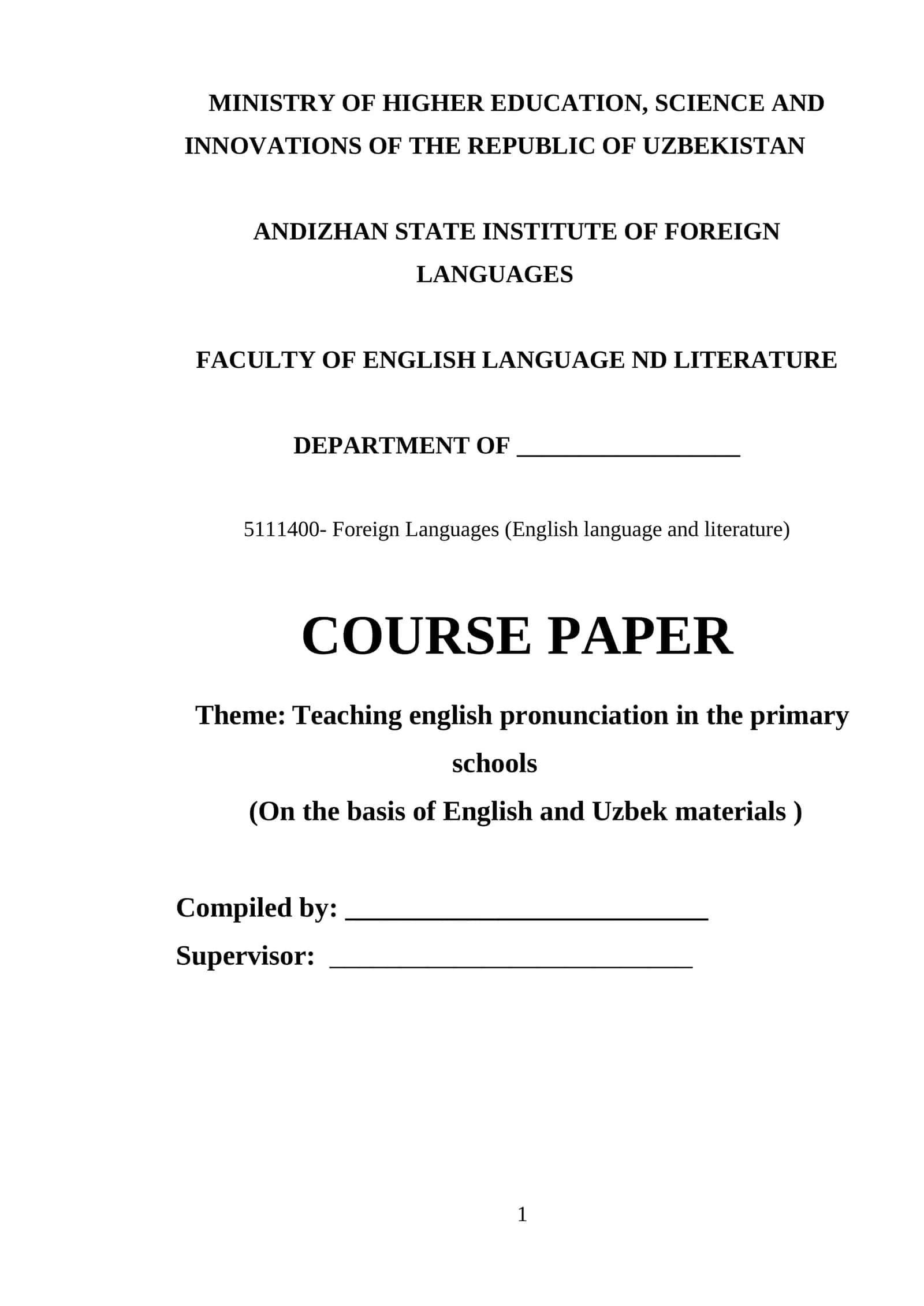 Teaching English Pronunciation in Primary Schools