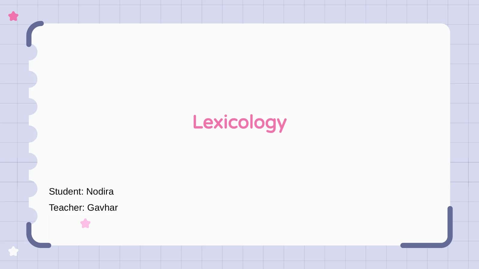 Lexicology