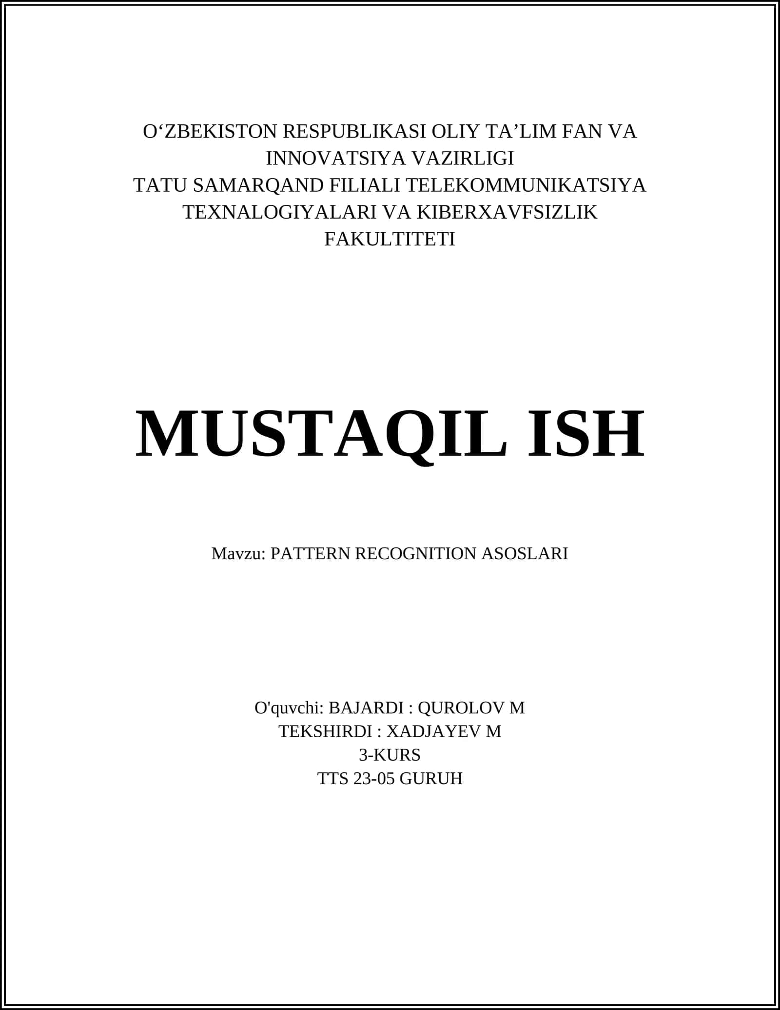 Namuna tanib olishning asosiy tushunchalari