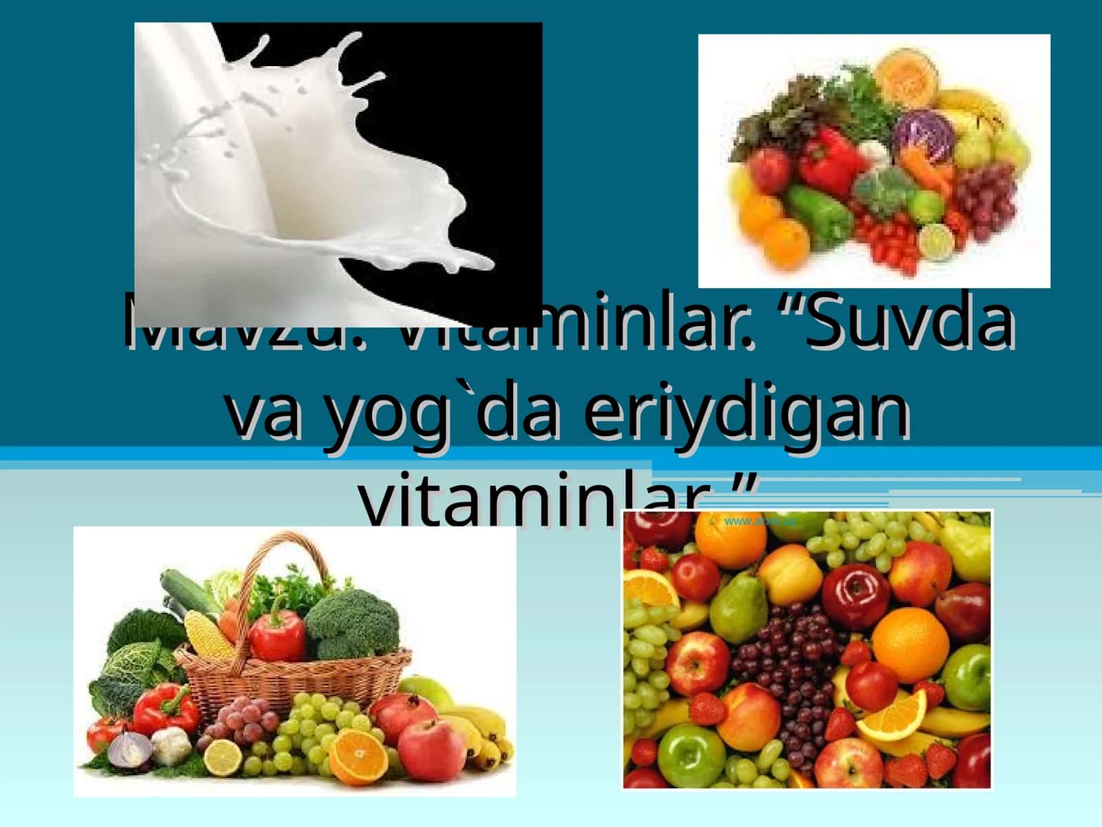 Vitaminlar. Suvda va yog`da eriydigan vitaminlar