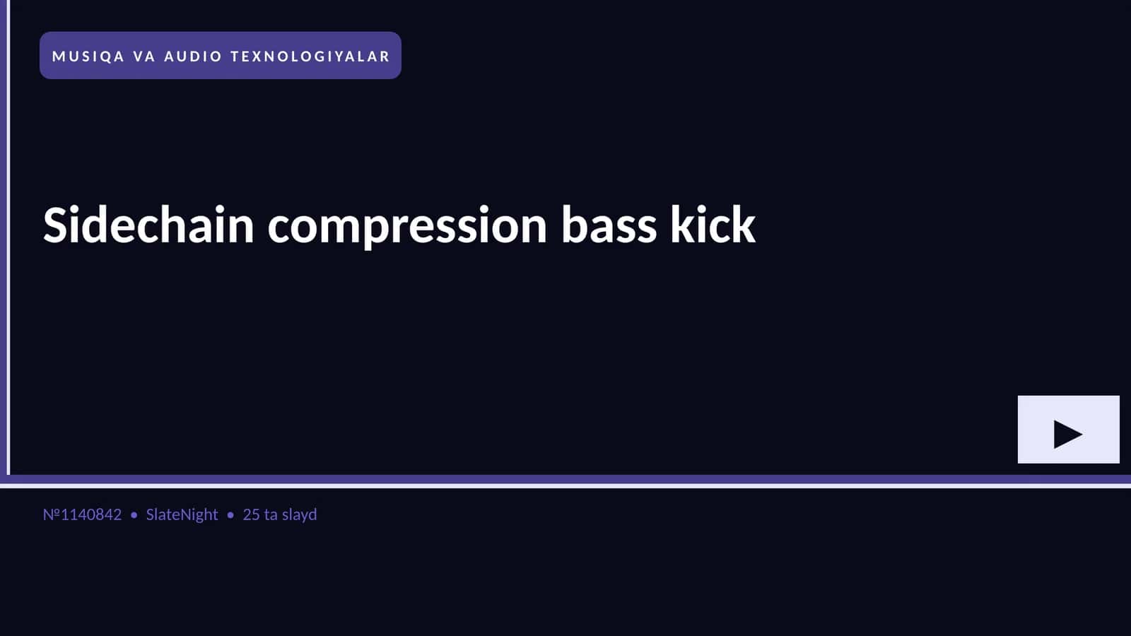 MUSIQA VA AUDIO TEXNOLOGIYALAR