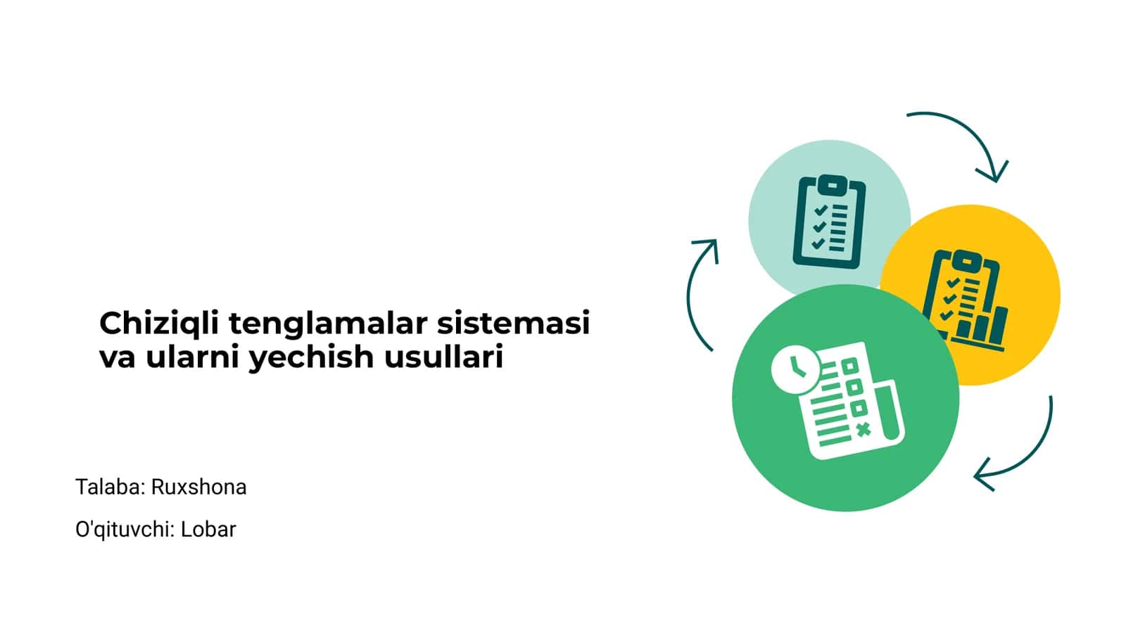 Chiziqli tenglamalar sistemasi va ularni yechish usullari