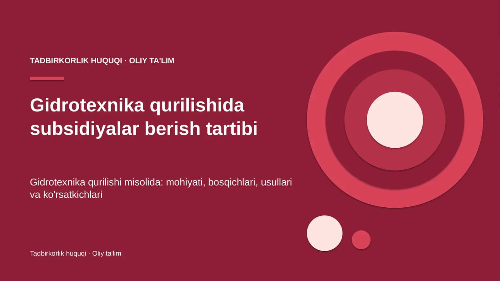 Gidrotexnika qurilishida subsidiyalar berish tartibi