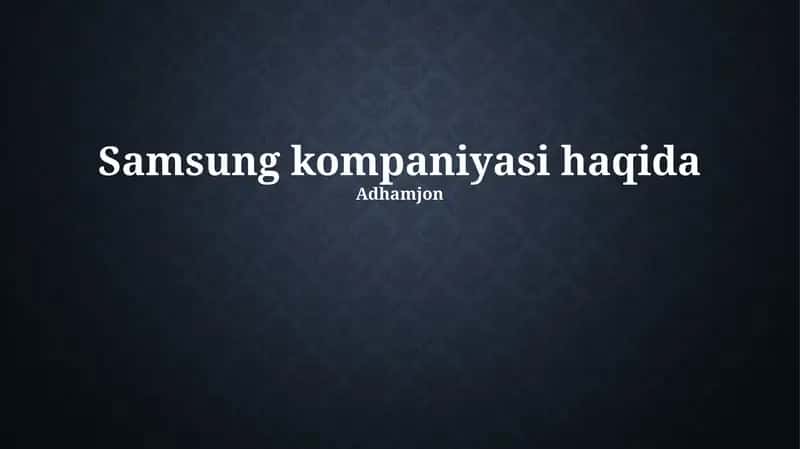 Samsung mahsulotlar va xizmatlar