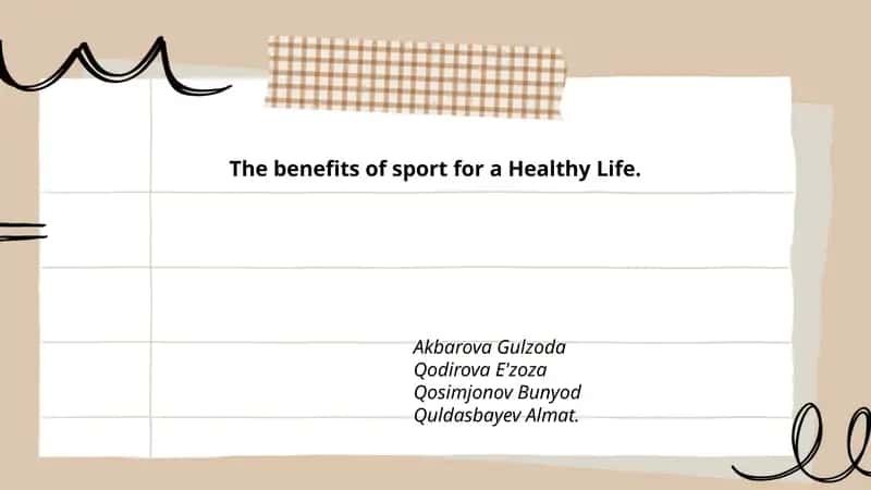 The benefits of sport for a Healthy Life