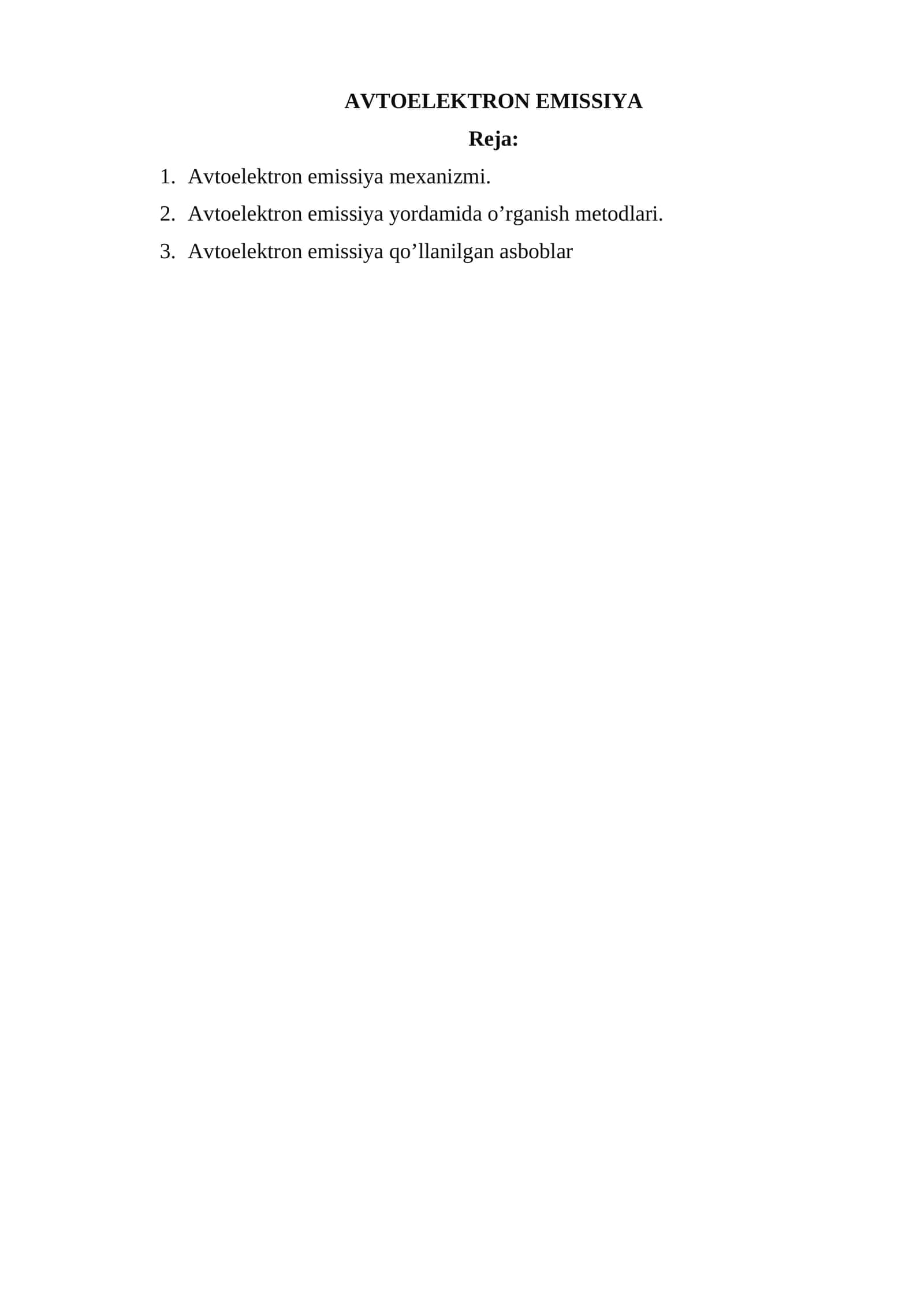 AVTOELEKTRON EMISSIYA