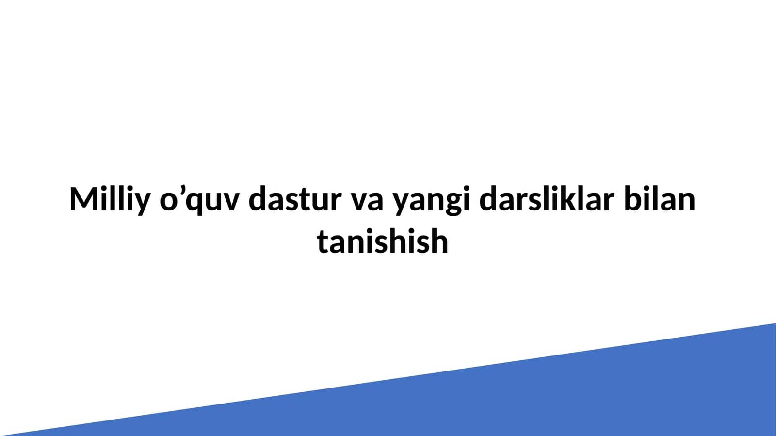 Milliy o’quv dastur va yangi darsliklar bilan tanishish