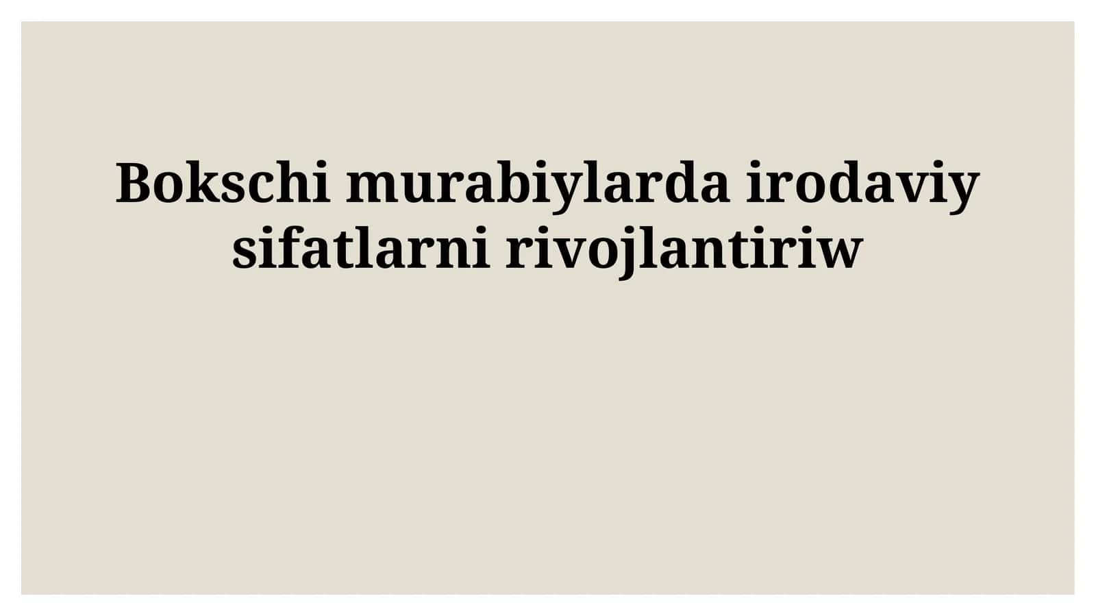 Iroda Sifatlarini Aniqlash