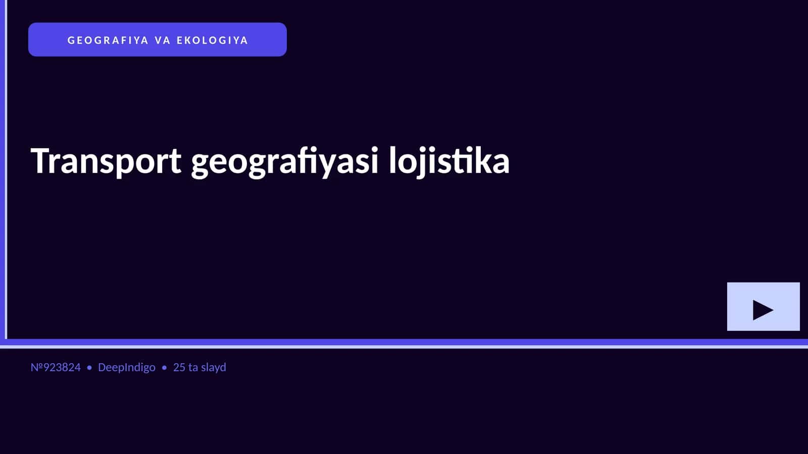 Transport geografiyasi lojistika