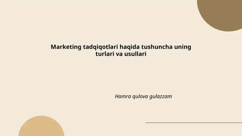 Marketing Tadqiqotlari