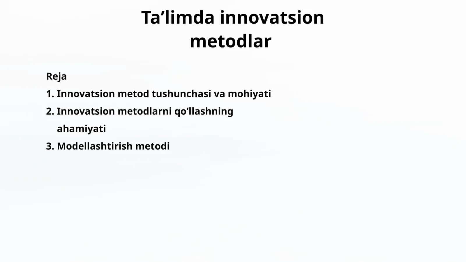 Taʼlimda innovatsion metodlar