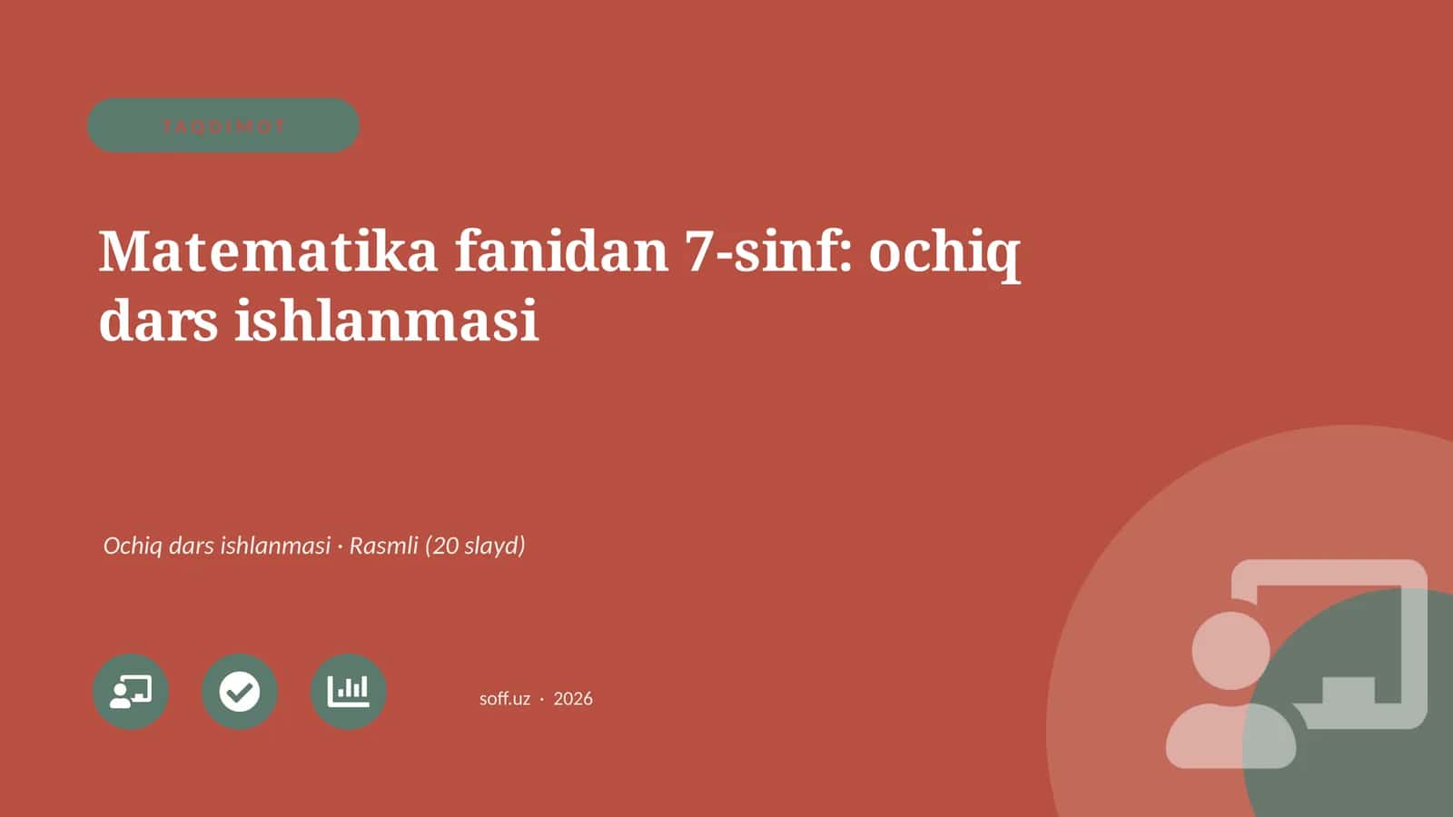 Matematika fanidan 7-sinf: ochiq dars ishlanmasi