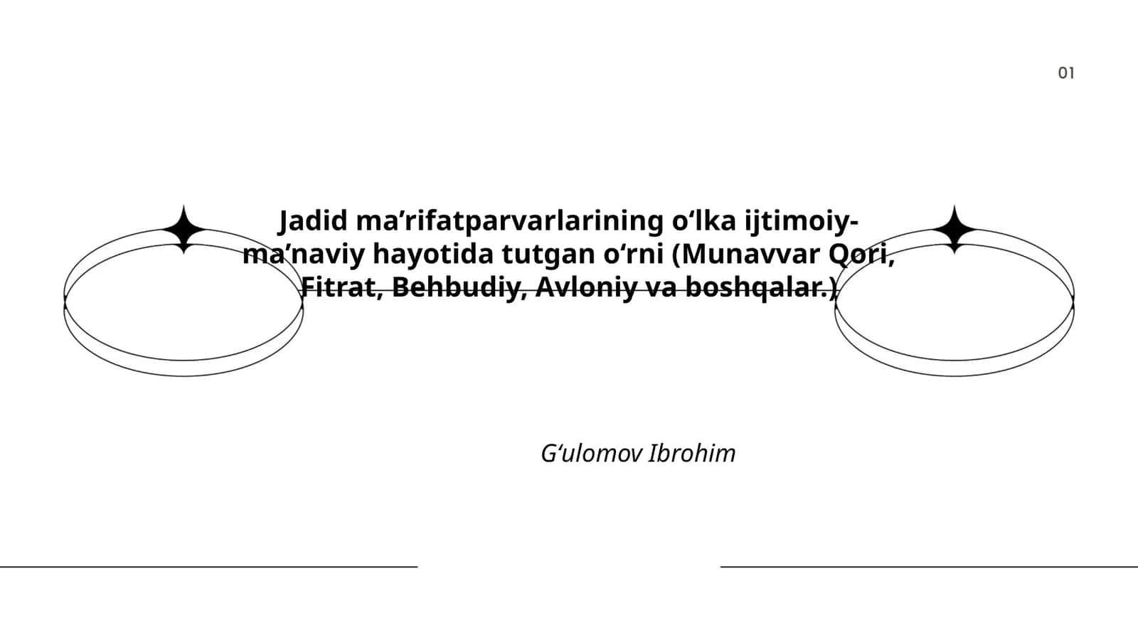 Jadid ma’rifatparvarlarining o‘lka ijtimoiy-ma’naviy hayotida tutgan o‘rni (Munavvar Qori, Fitrat, Behbudiy, Avloniy va boshqalar.)