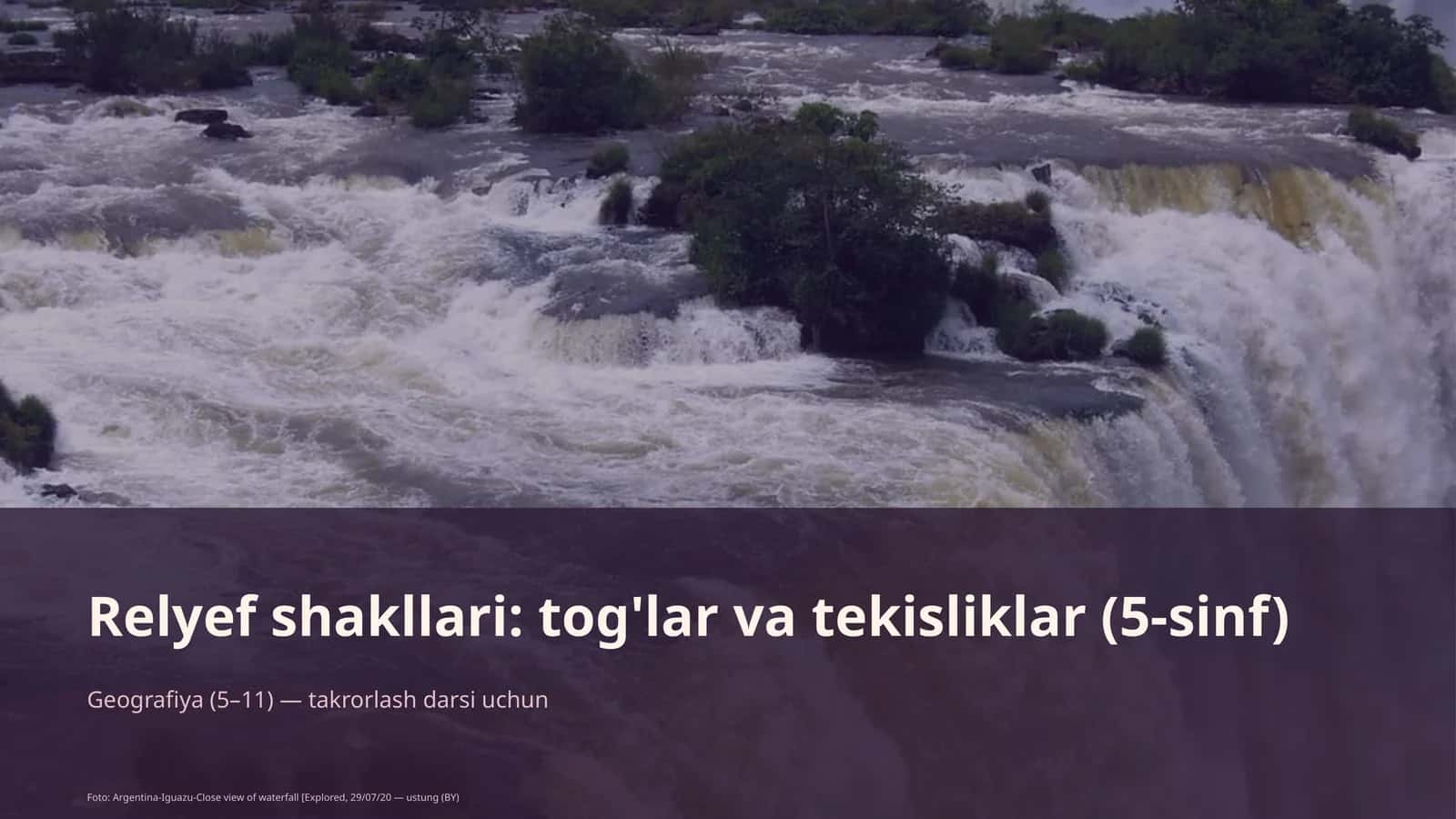 Relyef shakllari: tog'lar va tekisliklar (5-sinf)
