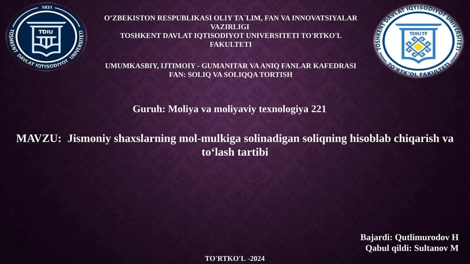 Jismoniy shaxslarning mol-mulkiga soliq