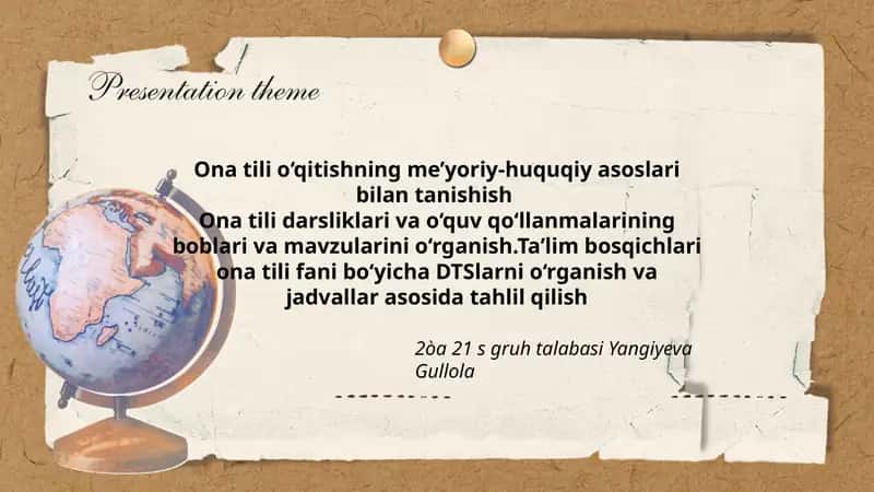 Ona tili o‘qitishning me’yoriy-huquqiy asoslari bilan tanishish