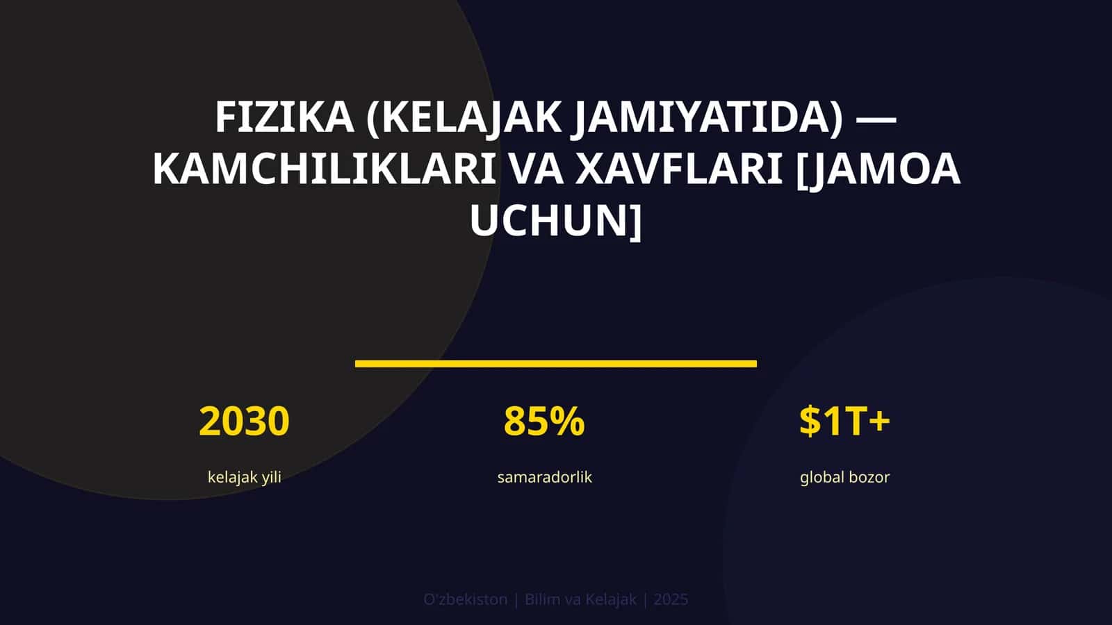 Fizika (kelajak jamiyatida) — kamchiliklari va xavflari [jamoa uchun]
