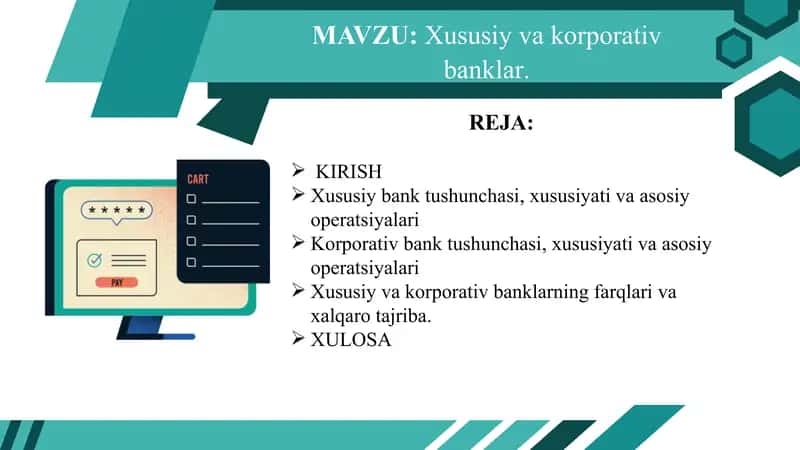 Xususiy va korporativ banklar