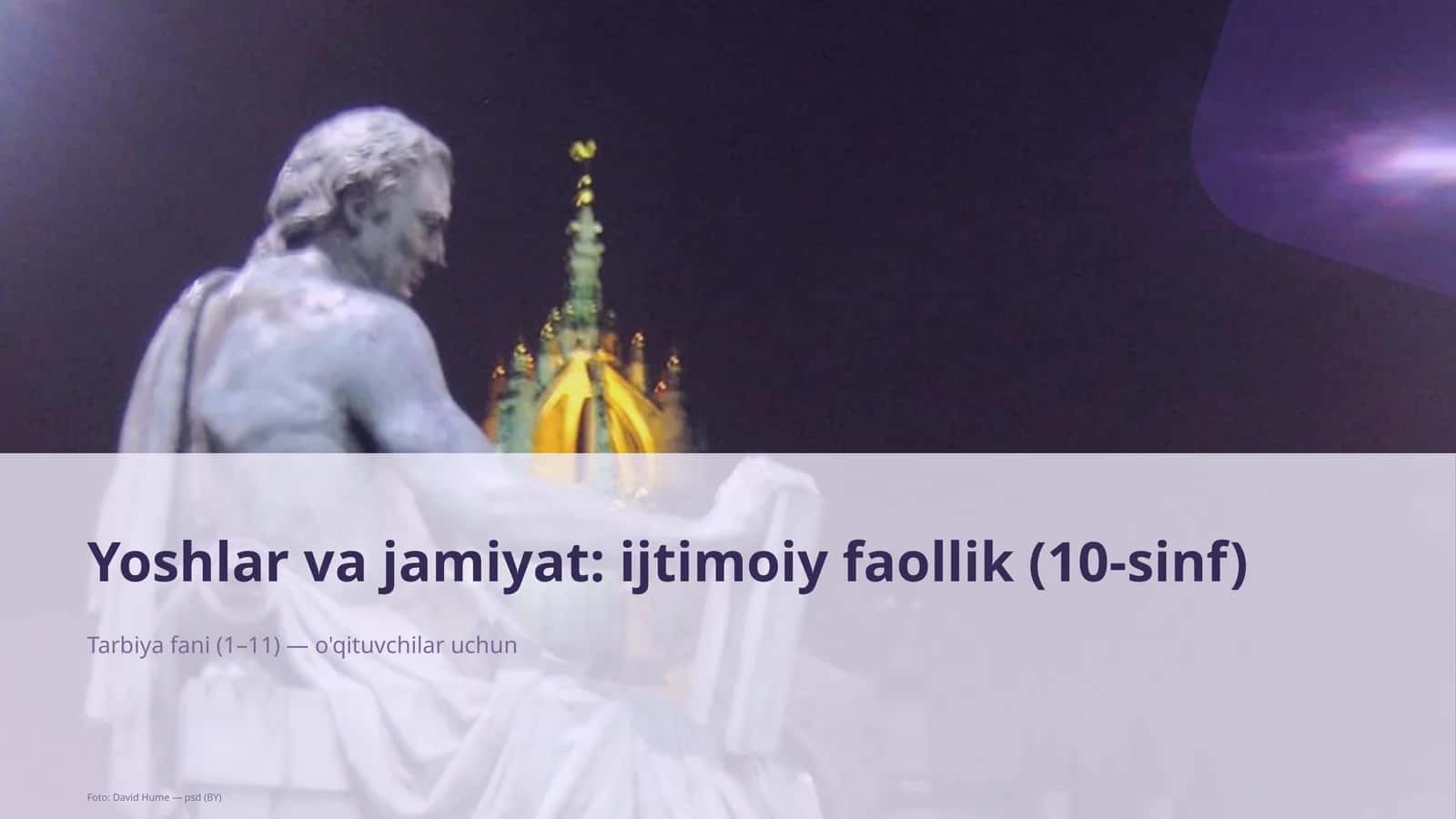 Yoshlar va jamiyat: ijtimoiy faollik (10-sinf)