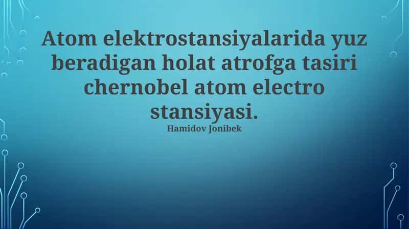 Chernobil AES falokati: sabablari, rivojlanishi va oqibatlari