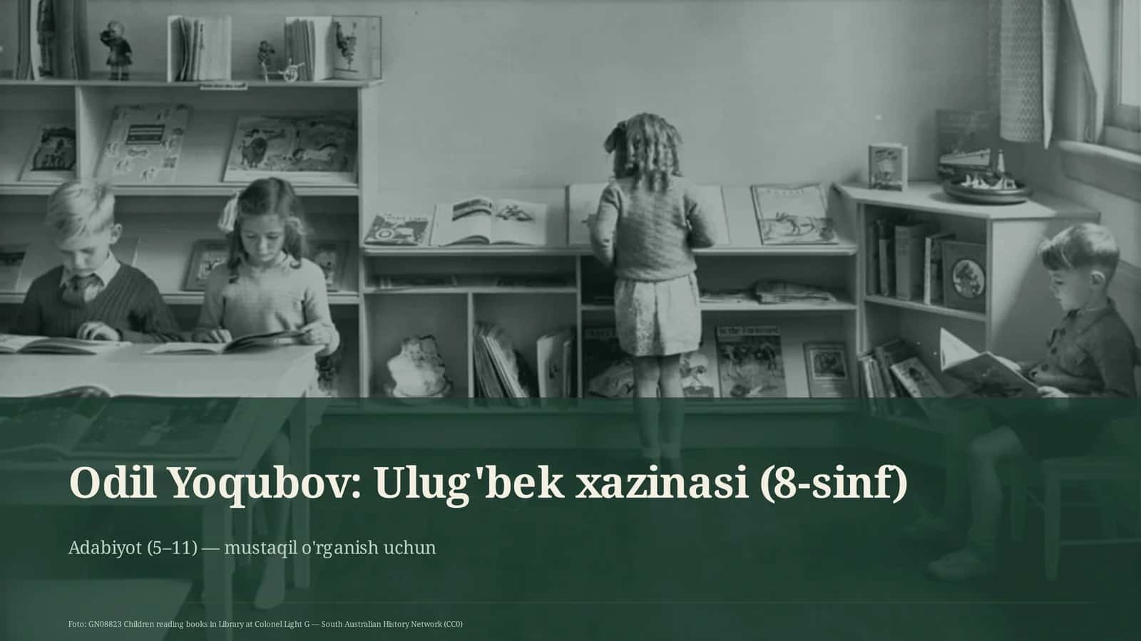 Odil Yoqubov: Ulug'bek xazinasi (8-sinf)