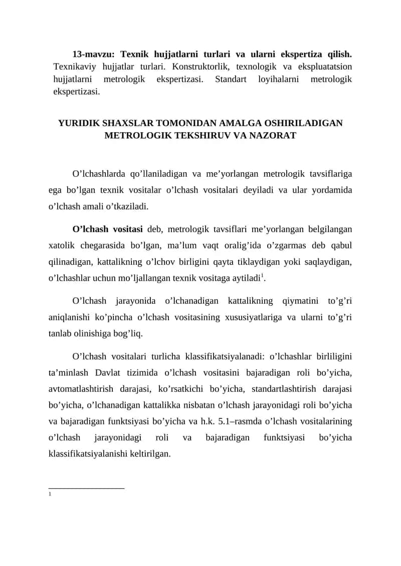 Texnik hujjatlarni turlari va ularni ekspertiza qilish