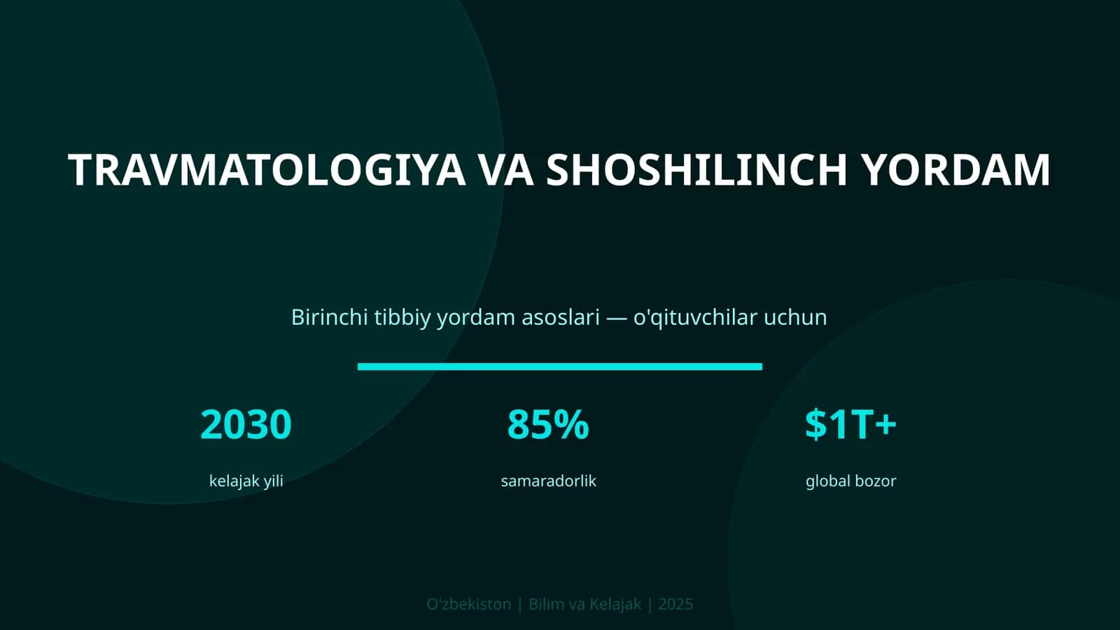 Travmatologiya va shoshilinch yordam
