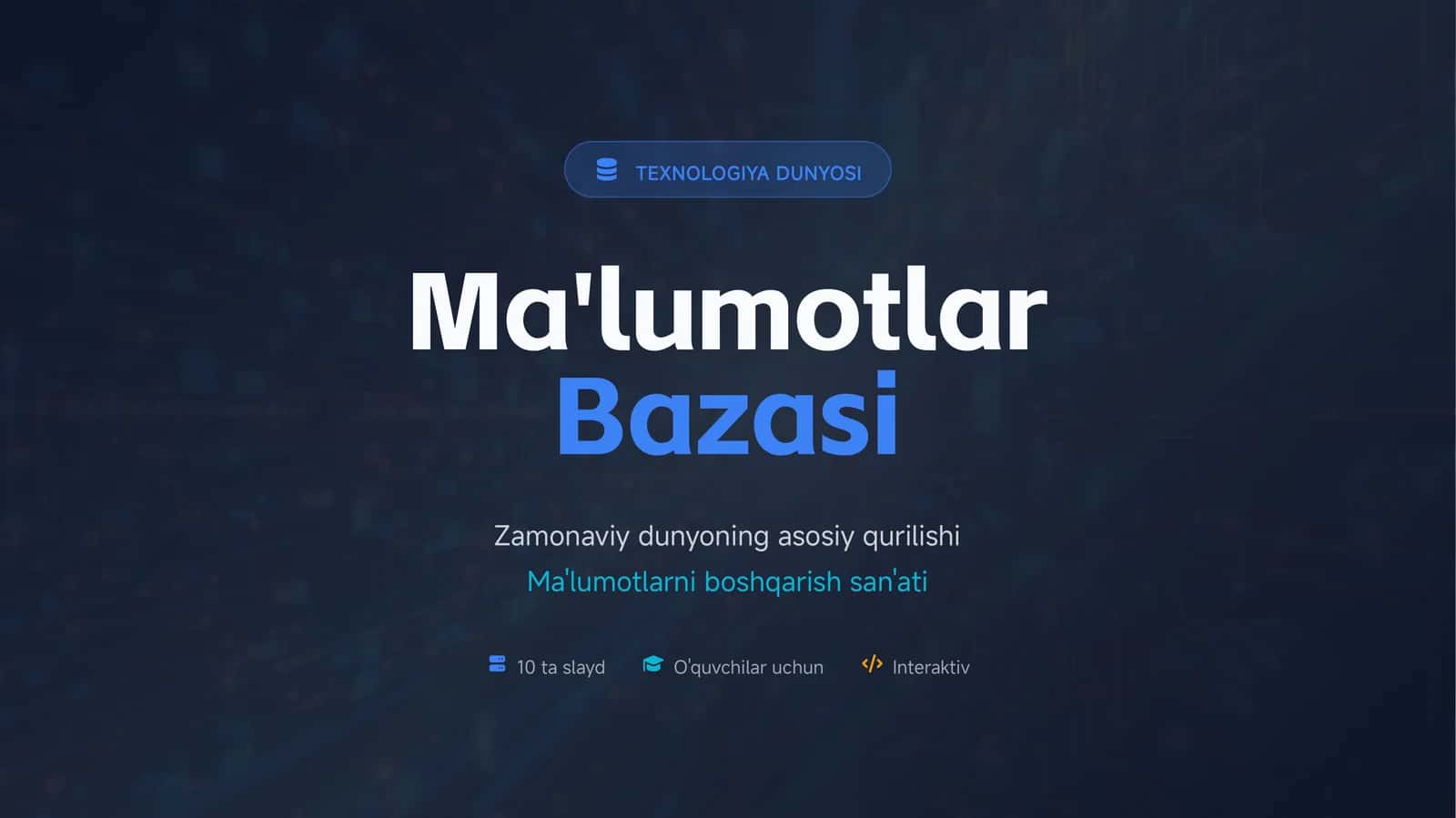 Ma'lumotlar Bazasi