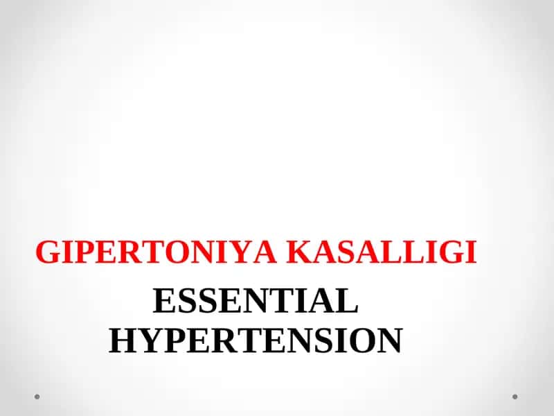 Gipertoniya kasalligi haqida to'liq ma'lumot
