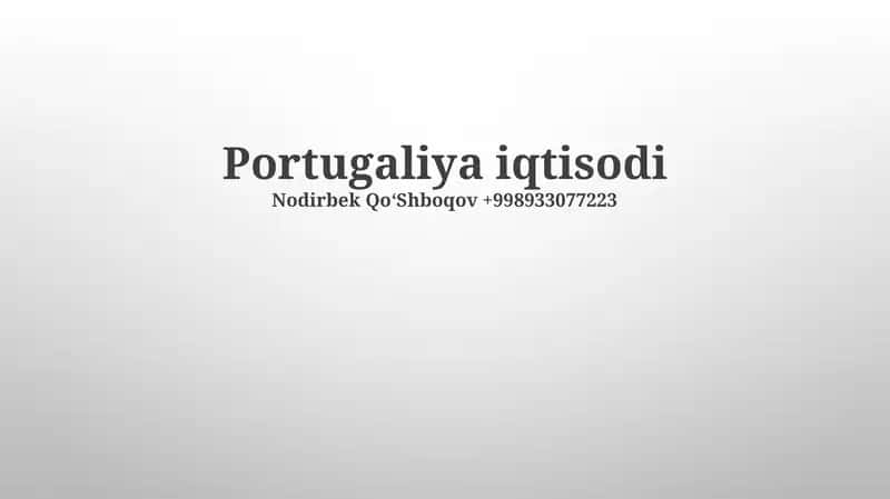 Portugaliya iqtisodi
