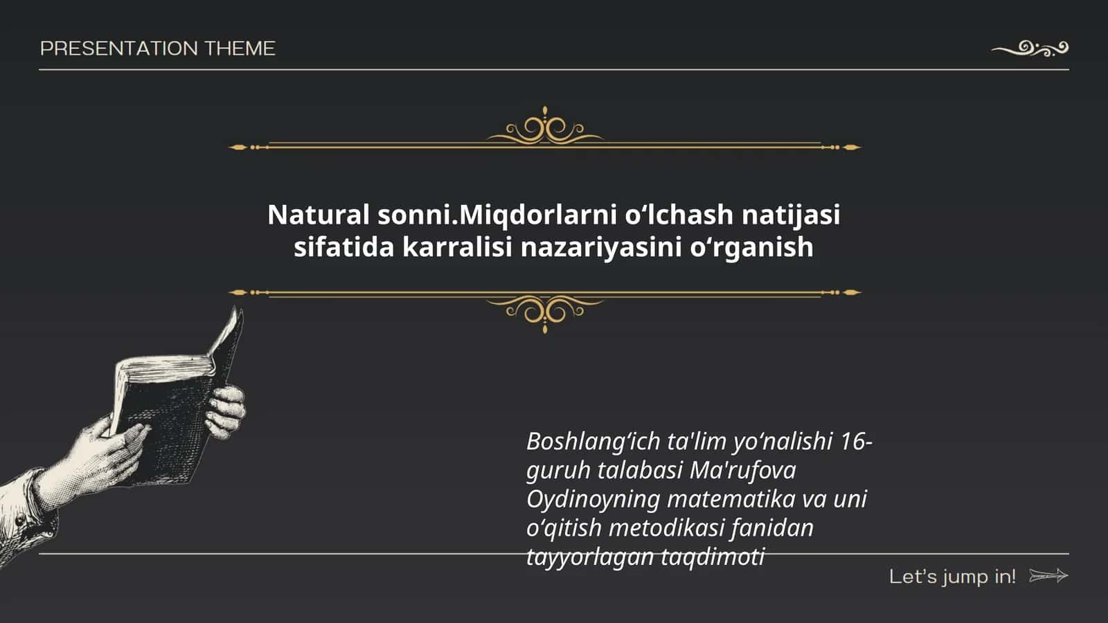 Miqdorlarni oʻlchash natijasi sifatida karralisi nazariyasini oʻrganish