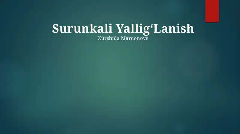 Surunkali YalligʻLanish